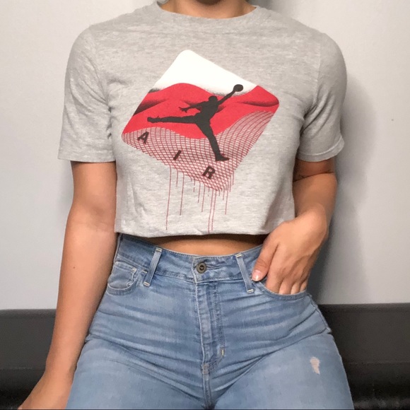 red jordan crop top